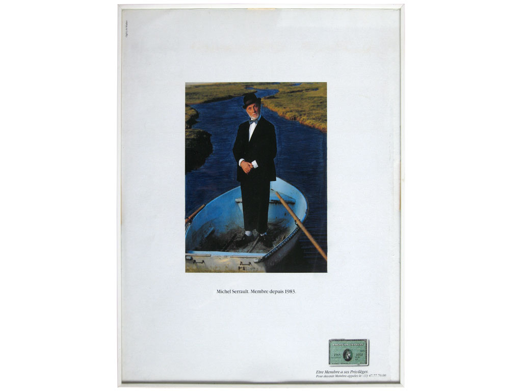 Claude Closky, ‘Etre membre a ses privilèges’, 1992, blue ballpoint on printed matter, 30 x 24 cm.